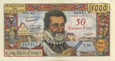 5000 francs henry IV surcharg